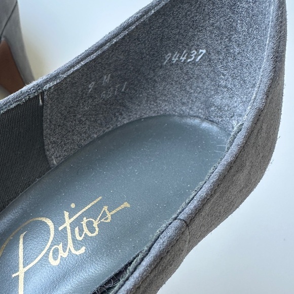 Vintage Patios Gray Faux Suede Pumps Elegant Heels Retro Work Shoes Women’s 9 - Picture 4 of 6